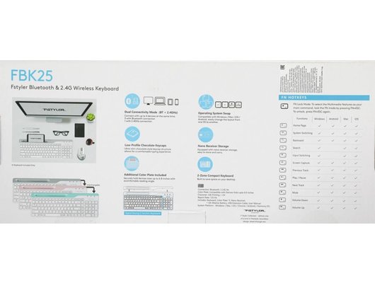 Клавиатура беспроводная A4Tech Fstyler FBK25 белый/серый (FBK25 WHITE)